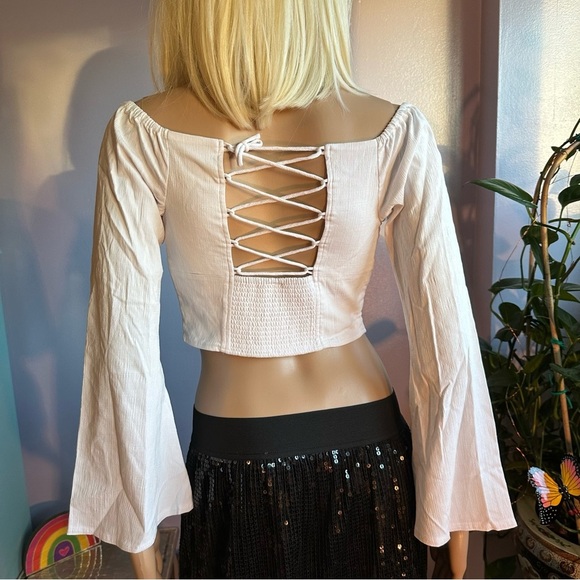 Free People bell sleeves crop top - Picture 6 of 12